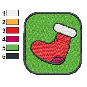 Christmas Socks Embroidery Design 02